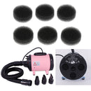 6pc Pet Water Blower Anti Cover Cap Dogs Cats Fitting Accessory Black