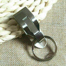 Stainless Steel Leather Detachable Keychain Belt Clip Key Ring Holder Gift V6N7