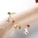Golden Bracelet Santa Claus Pendant Chain Bracelet Womens Girls Party Weddi
