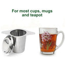 Tea Infuser, of 2 Long-Handled Stainless Steel Tea Filter with Lid and DoublI6U1