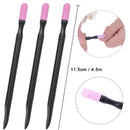 2*Double-end nail quartz cuticle remover pusher trimmer file manicure tools l Gw