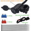 5V 4.2A Dual USB Charger Blue LED Light for Motorcycle Bike 22mm Handlebar