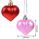 36 Pieces Heart Baubles Heart Shaped Valentine's Day Decorations Tree BaubleK3Q2