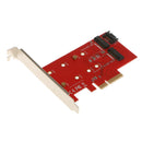 2 Port NGFF M.2 B+M Key SSD to PCI-E PCI Express 4X 4Lane Converter Card
