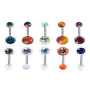 10x Gem Ball Stud Stainless Steel Belly Button Navel Barbell RINGS Piercings yui