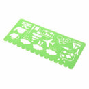 4pcs Student Child Plastic Templates Drawing Ruler Pink, Blue, Yellow, Gree O6D1
