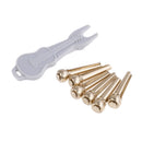 6pcs Brass Premium Bridge Pins Set For Acoustic Guitar Turned String Pegs
