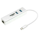 USB C Hub 5-in-1 Adapter with 1Gbps Ethernet Port,  TF Card Reader, 2 USB 3.0