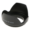 Plastic Standard Crown Petal Flower Shaped Camera Lens Hood Black- Suitable for