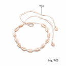 Bohemian Beach Tassel Necklace Natural Sea Shell Choker Chain Necklace Coll N7V2