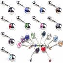 10Pcs Jewelry Crystal Navel Balls Belly Bars Button Rings Plugs Body Piercings