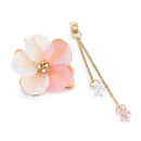 Women Acrylic Flower Dangle Earrings Petals Crystal Tassel Drop Earrings Jewelry