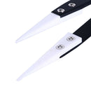 1Pc Ceramic Tips Tweezers Stainless Steel Handle Straight Aimed Tweezers SlivME