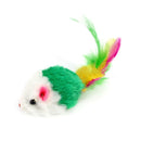 2x Small Soft Plush False Mouse Cat Pet Toys Colorful Feather Pet Playing Toys D