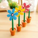 6Pcs Creative Sunflower Ballpoint Pen Cute Flower Pot Modeling Beautiful De