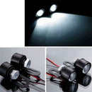 2Pcs White LED Driving Light Motorcycle Handlebar Headlight Spotlight Fog Lamp