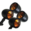 4Pcs Black Motorcycle Turn Signal Indicator Lamp Light Moto Blinker Light f