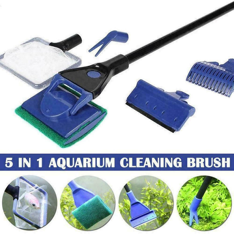 5x Aquarium Cleaning Tools Fish Tank Gravel Rake Fish Set Net Tool Cleaner W8L5