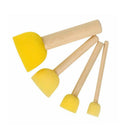 4pcs DIY Wooden Handle Sponge Painting Graffiti Brush for Kids Drawing Toys A