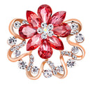 Womens Crystal Scarf Ring Clip Buckle Flower Silk Shawl Holder Brooch Badge With