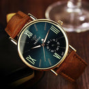 Mens Date Leather Stainless Steel Fashion Noctilucent Sport Quartz Wrist Watches