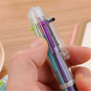 2PCS 6 In 1 Multi Colour Retractable Click Ballpoint Pen Creative Stationery