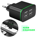 4 Ports 110-220V USB Home Wall Charger 5V 4A Power Plug Travel Phone Adapter