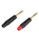 2Pieces 6.35mm 1/4inch 3Pole Wire Connector Male Jack Plug Adapter Solder