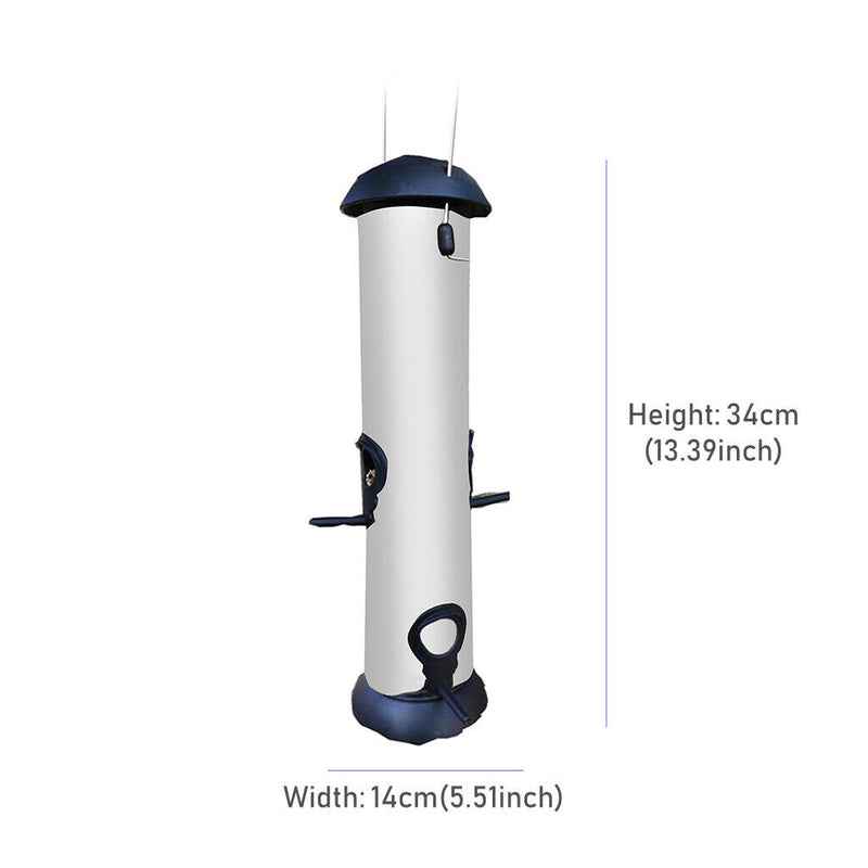 Clear Bird Feeder Automatic & Seed Food Feeder Outdoor Cage for Parrot Cockatiel