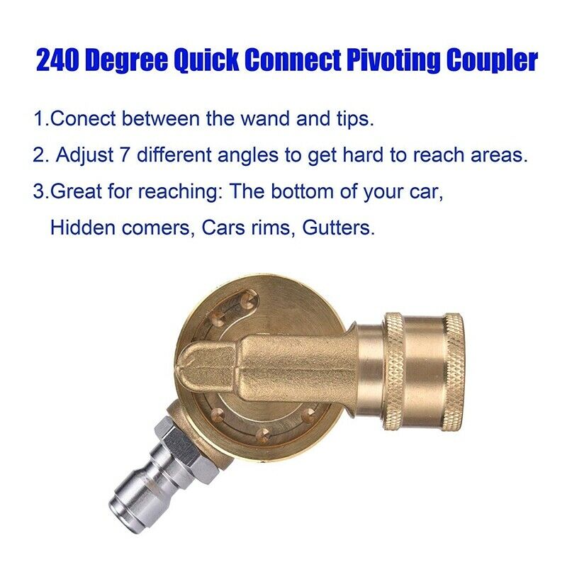 Power Pressure Washer Spray Nozzle Tips and  Connect Pivot Adapter Cou X2T2