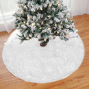 90cm White Christmas Tree Skirt Base Faux Fur Xmas Floor Mat Ornament Decoration