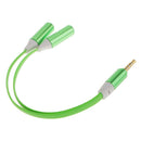 Headphone 3.5mm Y Splitter Jack Male to 2 Dual Female Audio Cable Lead Green