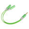 Headphone 3.5mm Y Splitter Jack Male to 2 Dual Female Audio Cable Lead Green