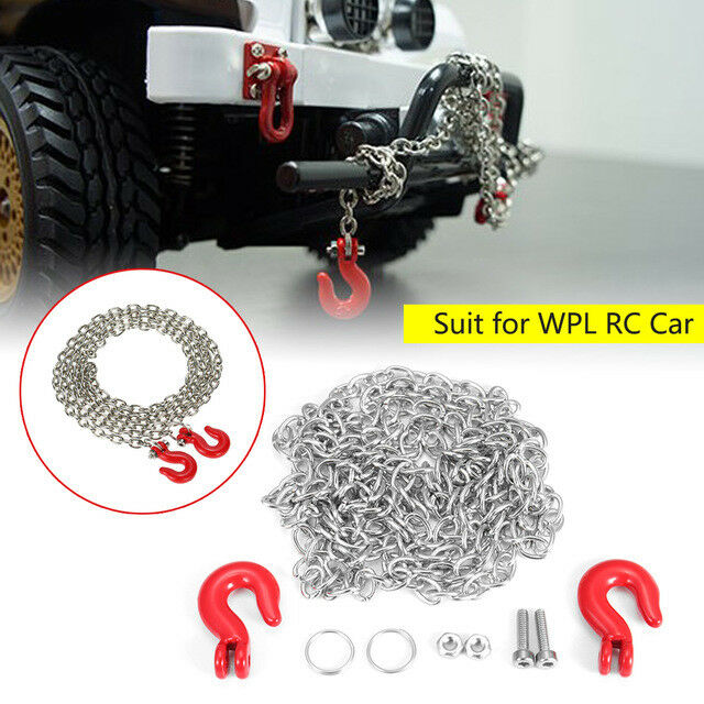 For WPL B14 B-16 B-24 C14 RC Military Truck Metal Trailer Hook Chain Spare Part