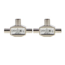 Universal 2Pcs 2 Way TV Aerial Splitter Coaxial Signal 1 Female To 2 Male