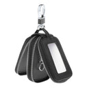 Mens PU Leather Car Key Case Key Holder Key Organizer Wallet Black
