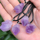 Necklace Natural Amethyst Crystal Stone Pendant Healing Mineral Jewelry Gift