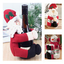 2pcs Red Wine Bottle Cover Santa Claus Christmas Home Party Decoration  A
