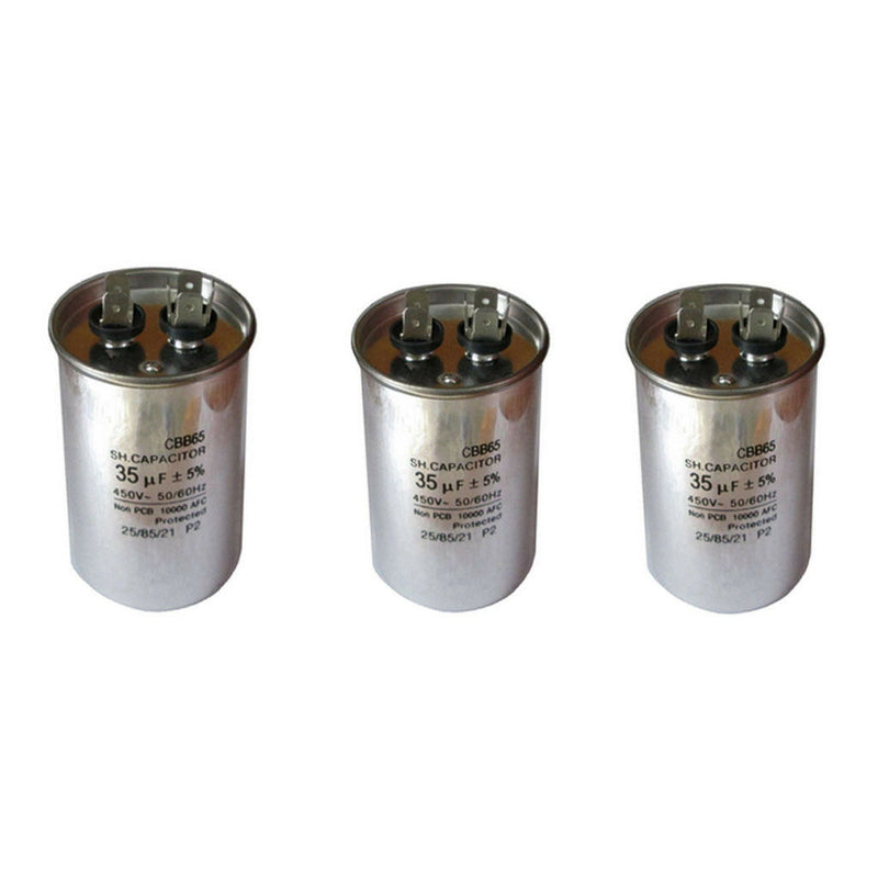3Pc Air Conditioner Motor Run CBB65 Capacitor 35mfd 450V VAC Volt 35uf Round