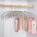 3 Pack Stainless Steel Laundry Drying Rack Clothes Hanger with 10 Clips For