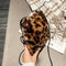 Women Plush Shoulder Crossbody Bag Mini Drawstring Clutch (Leopard Printed)