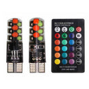 Multi-Color RGB LED Bulbs w/RF Remote Control For Car Parking Lamp Lights IUT