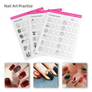 12pcs /PACK Nail Art Practice Template Guide Paper Book Set For Beginner