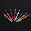 Soft Handle 8pcs Colorful Aluminium Crochet Hooks Knitting Needls Set