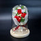 LED Night Lights Ornaments Three Rose Flower Glass Dome Fairy String Lights