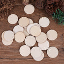 50pcs DIY Natural Blank Wood Pieces Rlice Round Unfinished Crafts Wooden DiscsM&