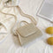 Retro Hit Color Shoulder Handbags Women Flap Woven Crossbody Bags (Beige)