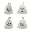 4 Pieces White Wool Mixture Hats for Sauna Banya Bath Room Houses Head