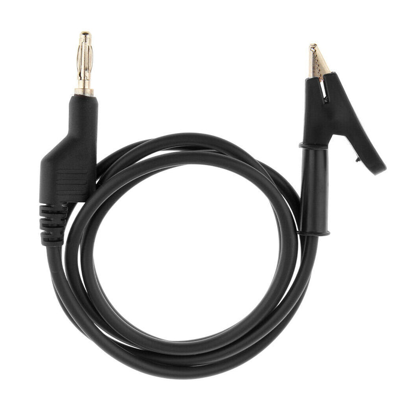 Banana Plug to Alligator Clip Connect Cable Multimeter Test Cord Black