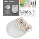 Transparent Kalimba Acrylic 17 Keys with Tuning Hammer and Case for Beginners